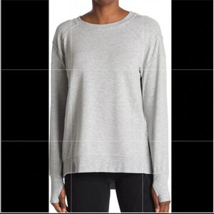 90 degree Women’s S Gray Crewneck Pullover Sweatshirt Long Sleeve Casual Lounge